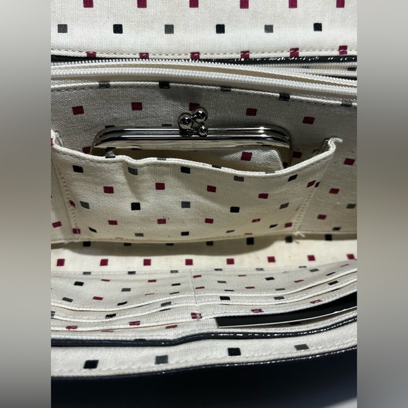 HOBO International Gray Patent Leather Clutch wallet w/ coin purse Sample Item - Picture 4 of 16